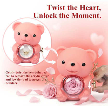 Osito con Rosa Giratoria